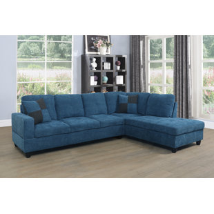 STAR HOME LIVING CORP 103.5" Wide Microfiber/Microsuede Right Hand Facing Sofa & Chaise with Ottoman
