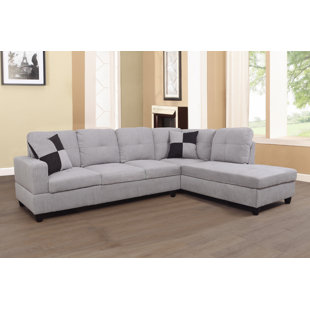 STAR HOME LIVING CORP 103.5" Wide Right Hand Facing Sofa & Chaise with Ottoman