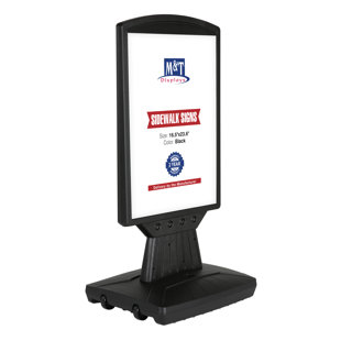 MT DISPLAYS M&t Displays Master Sign Fix Board, Black 16.54x23.62 Inch Double Sided Pavement Sidewalk Sign Advertisement Display Poster Menu Holder Water Base Outdoor Heavy Duty Caster Wheels