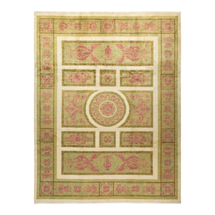 ISABELLINE Rhileigh One-of-a-Kind 9'2" X 11'10" Wool Area Rug in Ivory/Light Green