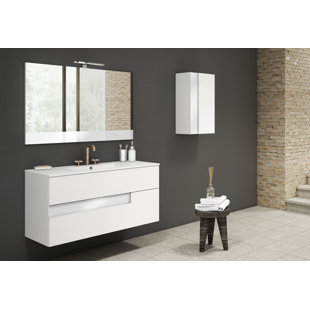 LUCENA BATH Malika 32" W x 22" H Wall-Mounted Single Bathroom Vanity