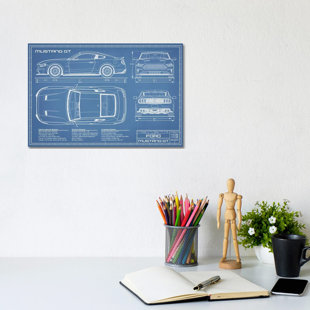 ICANVAS Mustang GT 2018-2020 by Action Blueprints - Wrapped Canvas Print