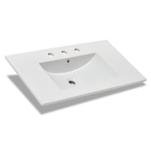WADE LOGAN® Britzy 32'' Single Bathroom Vanity Top in White with Sink