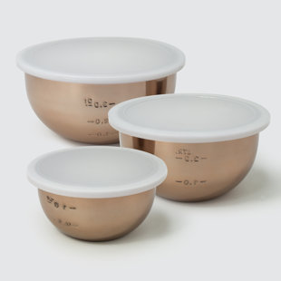 COOK PRO Stainless Steel 3 Piece Mixing Bowl Set