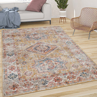 MISTANA Otisville Conners Vintage Oriental Ornaments with Border Power Loom Cream Rug