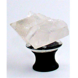 MYTERRA GEMSTONE HARDWARE Double Crystal Quartz Points on Matte Black Hardware