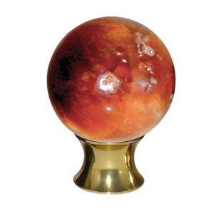 MYTERRA GEMSTONE HARDWARE Carnelian Cabinet Knob on Polished Brass Hardware