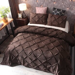 BOSHEN Pleat Pintuck Bedding Set Duvet Cover Set