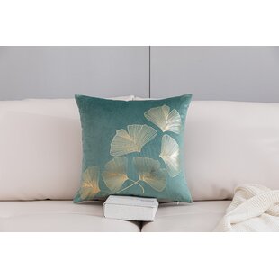 DECOR UR SPACE Gold Ginkgo Square Pillow Cover