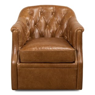 SARREID LTD Leather Swivel Club Chair