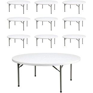 ATLAS COMMERCIAL PRODUCTS Circular Portable Banquet Table (Set of 10)