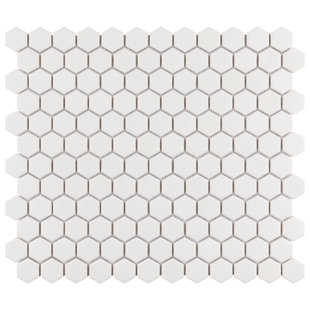 MEROLA TILE Gotham 1" Hex 10-1/4 " x 11-7/8 " Porcelain Mosaic Floor & Wall Tile