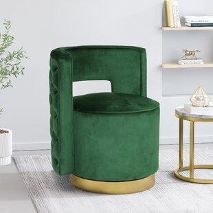 MERCER41 Cesily Velvet Swivel Club Chair