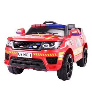 ALLIED PLUSH INC 12V Kids Ride on Car, Battery Powered Police Cop Cars with Remote Control, Spring Suspension