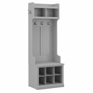 KATHY IRELAND HOME BY BUSH FURNITURE Woodland Hall Tree 25'' Wide with Bench and Shoe Storage