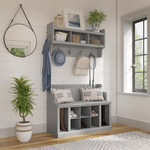 KATHY IRELAND HOME BY BUSH FURNITURE Woodland Hall Tree 40'' Wide with Bench and Shoe Storage