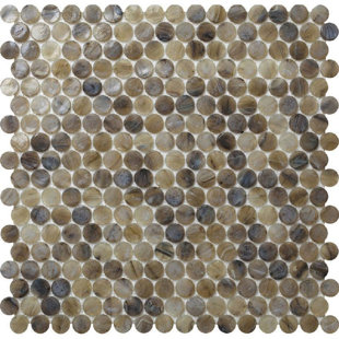 TILE CLUB Glass Penny Round Mosaic Tile - 12.2" X 12.2" Sheet For Kitchen, Bathroom Or Wall Panel (10-Pack)