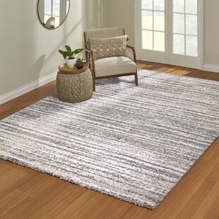 Gertmenian Kuta Hamal Casual Polyester Plush Gray/Ivory Shag Indoor Area Rug