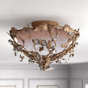 KELLY CLARKSON HOME Cassidy Glass Semi Flush Mount