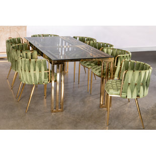 STATEMENTS BY J Lorenzo 9 - Piece Glass Top Dining Set