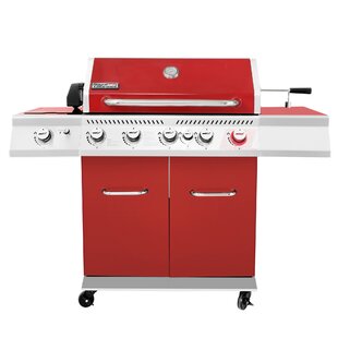 Royal Gourmet 5 - Burner Free Standing Liquid Propane 74000 BTU Gas Grill with Side Burner and Cabinet