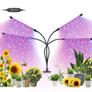 HVS SMART 4 Lamps Red Blue Purple Spectrum, With Clip For Indoor Plants, LED Grow Light