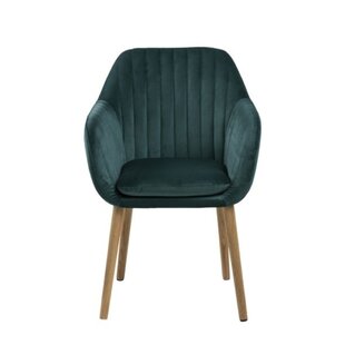 CANORA GREY Saster Emerald Green Upholstered Chair On Oak Legs