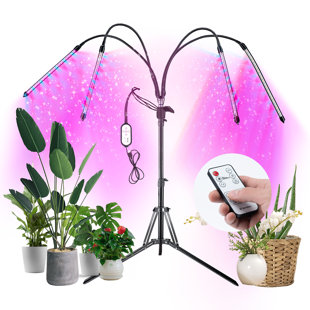 HVS SMART 4 Lamps Red Blue Purple Spectrum, With Tripod For Indoor Plants, LED Grow Light