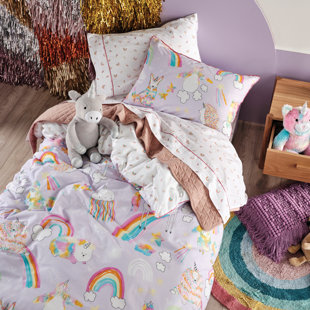 LINEN HOUSE KIDS Unicorniverse Cotton Abstract Duvet Cover Set with Pillowcases