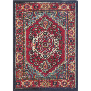 LANGLEY STREET® Hertzler Oriental Red/Turquoise Area Rug