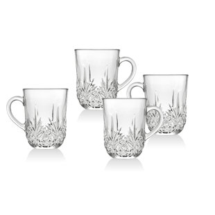 GODINGER SILVER ART CO Dublin Crystal Coffee Mugs (Set of 4)