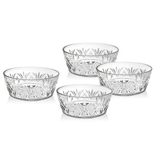 GODINGER SILVER ART CO Dublin Crystal Cereal Bowl 18oz (Set of 4)