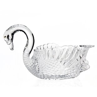 GODINGER SILVER ART CO Swan Crystal Serving Bowl