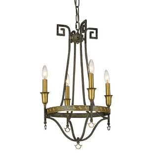 ELLAHOME Bailey 4 - Light Dimmable Wagon Wheel Chandelier