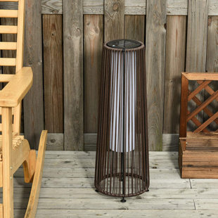 MISTANA 1-Bulb 61cm H Solar Powered Integrated LED Outdoor Floor Lamp with Dusk to Dawn