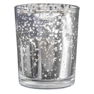 MDR TRADING INC. Set Of 6 Silver Mercury Finish Filled Glass Votive Candles (Set of 6)