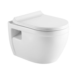 AGUA CANADA Tiguane 1.28 GPF Elongated Wall Mounted Wall Hung Toilets (Seat Included)