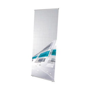 VKF RENZEL USA CORP. Banner Display Easy, Aluminum Banner Hanger, Holds Banners Up to 31.5 Inches Wide, Reusable, 78.75 Inches High