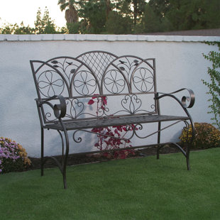 AUGUST GROVE® Ridenour Metal Outdoor Bench