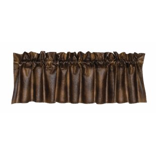 PASEO ROAD BY HIEND ACCENTS Brown Faux Leather Western Southwestern Rustic Cabin Lodge Valance Rod Pocket 18x84 inch