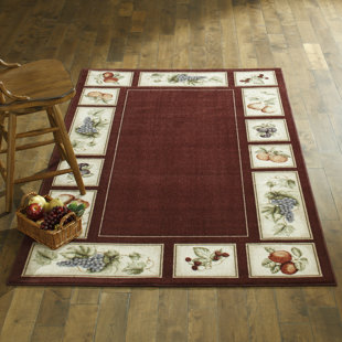 BRUMLOW MILLS Eden's Bounty Burgundy/White Area Rug