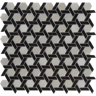 TILE CLUB Weaved Hexagon Glass Mosaic Tile