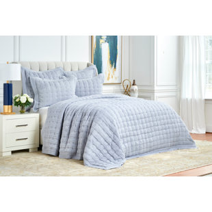 ELISABETH YORK Danette Fog Cotton Reversible Quilt