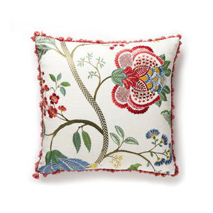 THE HOUSE OF SCALAMANDRE La Boheme - Rose Linen Reversible Throw Pillow