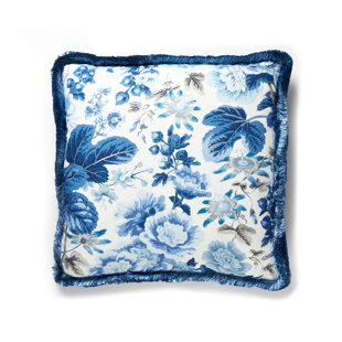 THE HOUSE OF SCALAMANDRE Porcelain Floral Reversible Throw Pillow