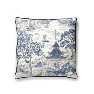 THE HOUSE OF SCALAMANDRE Satomi Toile Reversible Throw Pillow