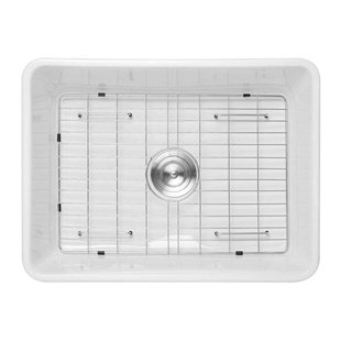 COMMODLAND 24'' L Farmhouse / Apron Single Bowl Ceramic Kitchen Sink