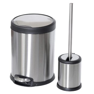 TOILET TREE PRODUCTS Toilettree Products Toilet Brush With Lid And 5L Trash Can Combo Set