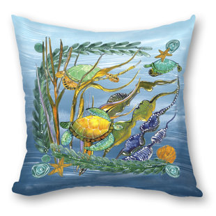 CLAY BORN TEXTILES Indoor/Outdoor Reversible Throw Pillow