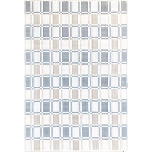 MAD MATS Handmade Hand Hooked Ivory/Gray Indoor/Outdoor Rug